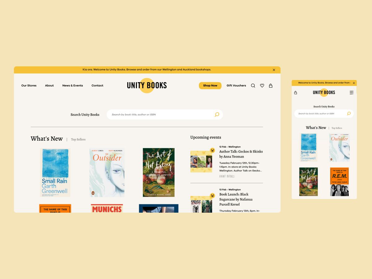 Unity Books website